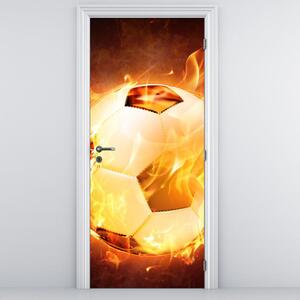 Fototapeta na dvere - Horiaca futbalová lopta (95x205cm)