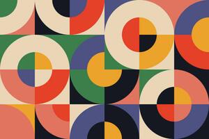 Ilustrácia Bauhaus Geometry Artwork Abstract Vector Design, Normform, (40 x 26.7 cm)