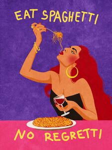 Ilustrácia Eat spaghetti no regretti, Raissa Oltmanns, (30 x 40 cm)