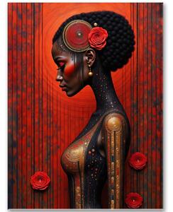 Portrét africkej ženy so zlatými detailami 30x40cm