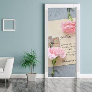 Fototapeta na dvere - dopis s kvetinou (95x205cm)