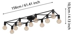 Eglo 43722 - Stropné svietidlo SPEKE 11xE27/40W/230V čierna