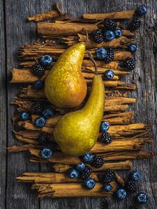 Umelecká fotografie Pears and cinammon, Alan Shapiro, (30 x 40 cm)