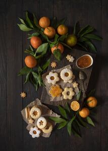 Umelecká fotografie Mandarin Linzer Cookies, Diana Popescu, (30 x 40 cm)