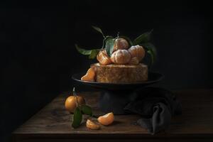 Umelecká fotografie Polenta cake with sweet mandarines, Diana Popescu, (40 x 26.7 cm)