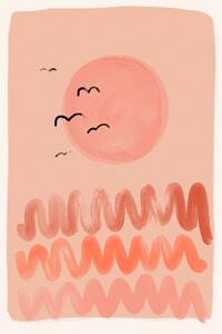 Ilustrácia Peachy Sunset, Treechild, (26.7 x 40 cm)