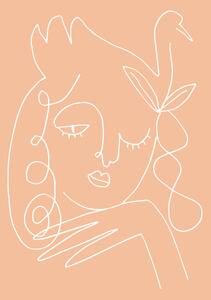 Ilustrácia Swan Woman Peach, Pictufy Studio, (26.7 x 40 cm)