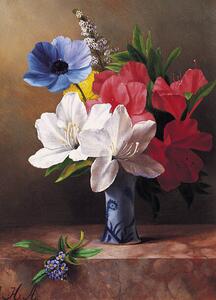 Ilustrácia Flowers in a blue vase, Fine Art Photographic, (30 x 40 cm)