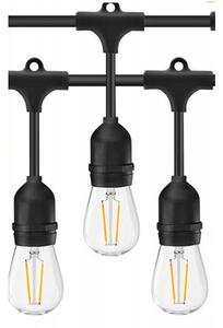 LED vonkajší dekoratívny reťazec 20xE27/1W/230V 20 m IP65 čierny