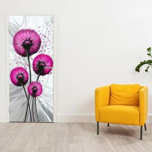 Fototapeta na dvere - abstraktná ružová púpava (95x205cm)