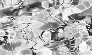 Umelecká fotografie Abstract Fluid Black and White Flowing, oxygen, (40 x 24.6 cm)