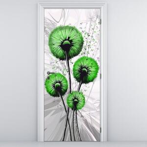 Fototapeta na dvere - abstraktná zelená púpava (95x205cm)