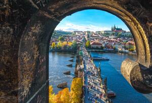 Umelecká fotografie Charles Bridge, Prague, Lichtwolke, (40 x 26.7 cm)