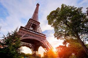 Umelecká fotografie Eiffel Tower at sunset, Paris, Sylvain Sonnet, (40 x 26.7 cm)