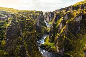 Umelecká fotografie Fjadrargljufur canyon in Iceland, Stefan Cristian Cioata, (40 x 26.7 cm)