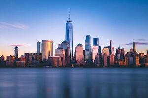 Umelecká fotografie Freedom Tower and Lower Manhattan from New Jersey, cmart7327, (40 x 26.7 cm)