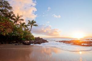 Umelecká fotografie sunset hawaii beach, M Swiet Productions, (40 x 26.7 cm)