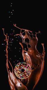 Umelecká fotografie Chocolate splash and a donut with, Dina Belenko Photography, (26.7 x 40 cm)