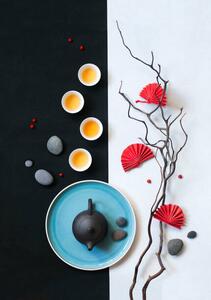 Umelecká fotografie Trendy east asian afternoon tea still life., twomeows, (26.7 x 40 cm)