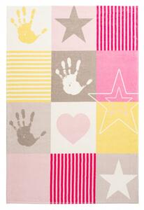 Detský koberec Stars 411 ružový, Rozmery 1.70 x 1.20