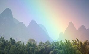 Umelecká fotografie View of rainbow by mountains., Grant Faint, (40 x 24.6 cm)