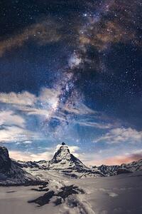 Umelecká fotografie Matterhorn and Milky way, Pathara Buranadilok, (26.7 x 40 cm)
