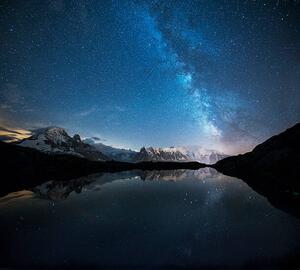 Umelecká fotografie France, Mont Blanc, Lake Cheserys, Milky, Westend61, (40 x 35 cm)