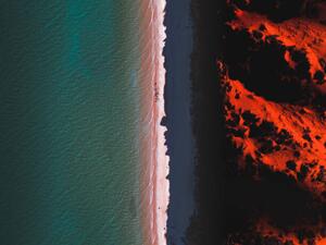 Umelecká fotografie Aerial shot of Cape Peron at, Abstract Aerial Art, (40 x 30 cm)