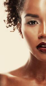 Umelecká fotografie attractive african american woman closeup portrait, Cheschhh, (22.5 x 40 cm)
