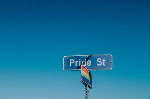 Umelecká fotografie American road sign displaying 'Pride Street', Catherine Falls Commercial, (40 x 26.7 cm)