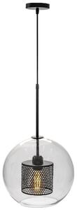 Toolight - Sklenená závesná lampa loft APP557-1CP 20cm 1xE27 60W, čierna, OSW-08750