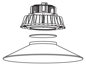 Reflektor s prizmatickým sklom UGR<22 pre svietidlá INDUSTRY HB03 (HB03-UGR22) (HB03-UGR22)