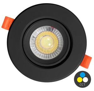 Výklopné bodové LED svietidlo ZITA 2 kruh, 11 cm, 12 W, CCT, IP20, čierne (LED-ZHS04/12W/CCT/CR) (LED-ZHS04/12W/CCT/CR)