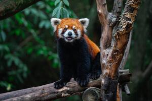 Fotografia Red Panda, close-up of a bear on a tree, Jackyenjoyphotography, (40 x 26.7 cm)