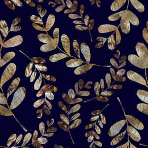 Ilustrácia branches and leaves with golden texture, dnapslvsk, (40 x 40 cm)