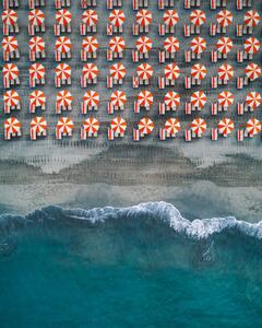 Umelecká fotografie Aerial shot showing rows of beach, Abstract Aerial Art, (30 x 40 cm)