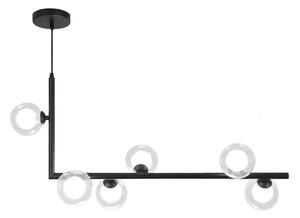 Toolight - Kovová priemyselná sklenená stropná lampa APP755-6CP, čierna, OSW-03988
