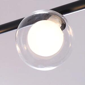 Toolight - Kovová industriálna sklenená stropná lampa APP754-8CP, čierna, OSW-03987