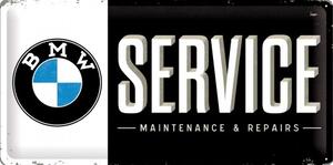 Plechová ceduľa BMW - Service, 50 x 25 cm