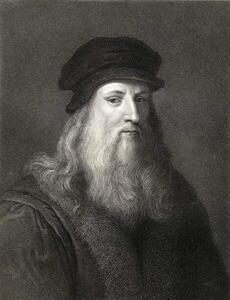 Fotografia Leonardo da Vinci engraving), English School