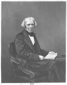 Fotografia Portrait of Michael Faraday (1791-1867) engraved by D.J. Pound from a photograph (engraving), Mayall, John Jabez Edwin Paisley (1813-1901)