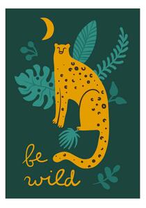 Ilustrácia Leopards and tigers card. Wild animal., Nadezhda Kurbatova, (30 x 40 cm)
