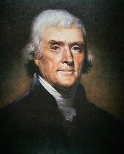 Umelecká fotografie Thomas Jefferson, 19th century, Peale, Rembrandt, (35 x 40 cm)