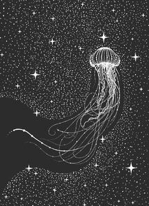 Ilustrácia Starry Jellyfish, Aliriza Cakir, (30 x 40 cm)