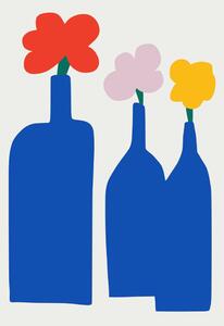 Ilustrácia Blue Bottle Vase, Little Dean, (30 x 40 cm)
