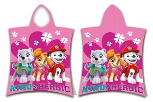 Ružové froté detské pončo Paw Patrol – Jerry Fabrics