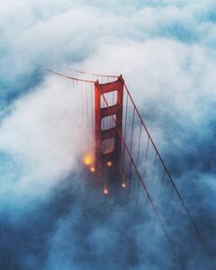 Umelecká fotografie Golden Gate Bridge foggy low, jonathan borruso, (30 x 40 cm)