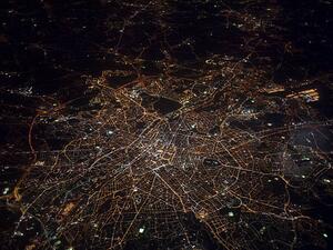 Fotografia Aerial view of Brussels at night, urbancow