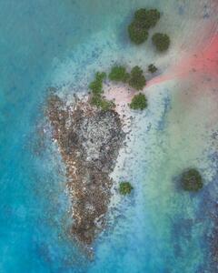 Fotografia Aerial shot of tropical island, Broome, Australia, Abstract Aerial Art