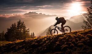 Fotografia Golden hour biking, Sandi Bertoncelj, (40 x 22.5 cm)